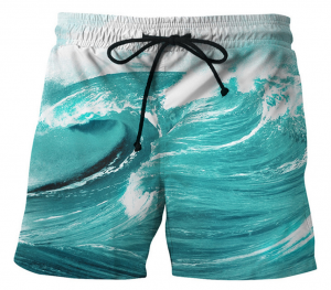בגדים לקיץ!!! בגדי ים בגד ים גברים עם הדפס של גלים ב 3D